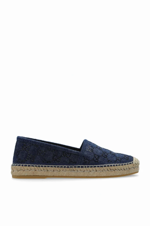 GRANATOWY Espadryle z monogramem
