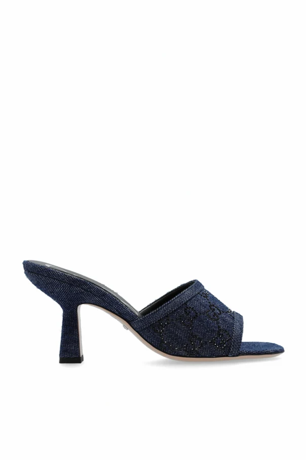 NAVY BLUE Denim mules
