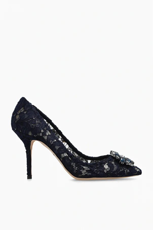 NAVY BLUE ‘Bellucci’ lace pumps