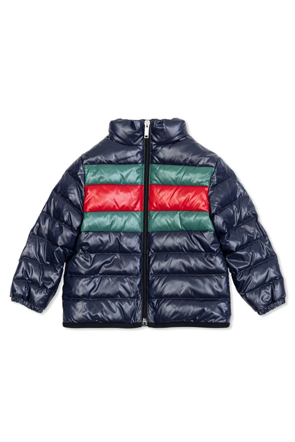 NAVY BLUE Down jacket with a stand-up collar