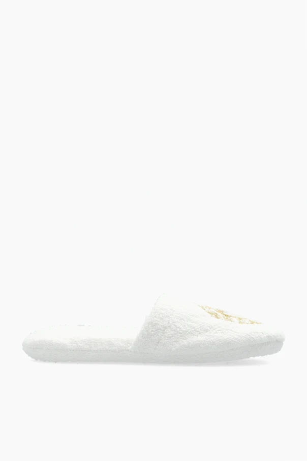 WHITE Slippers with logo