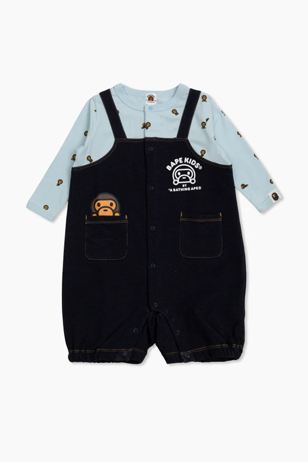 MARINEBLAU Baby-Strampler mit Aufdruck