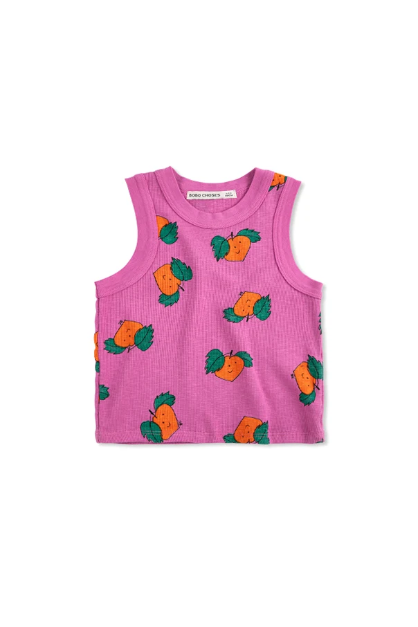 PINK Ribbed top with print