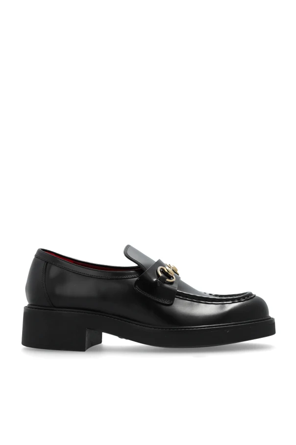 CZARNY Skórzane buty