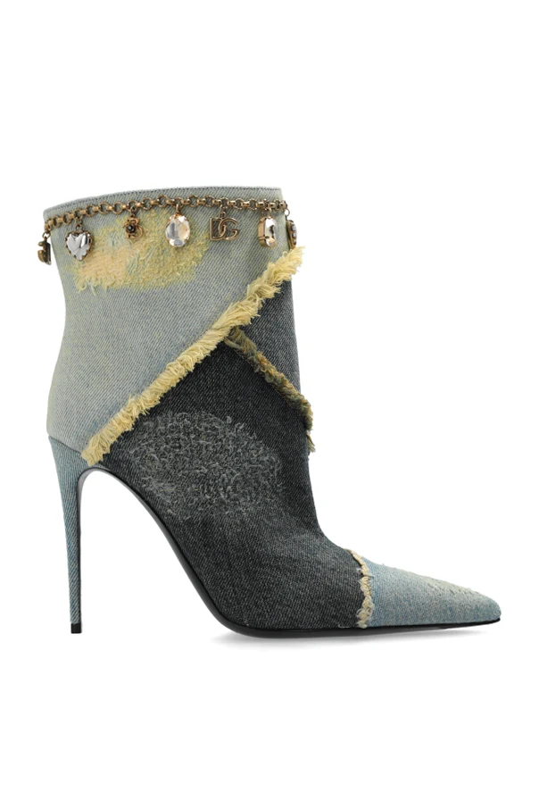 BLAU Jeansstiefeletten mit Absatz