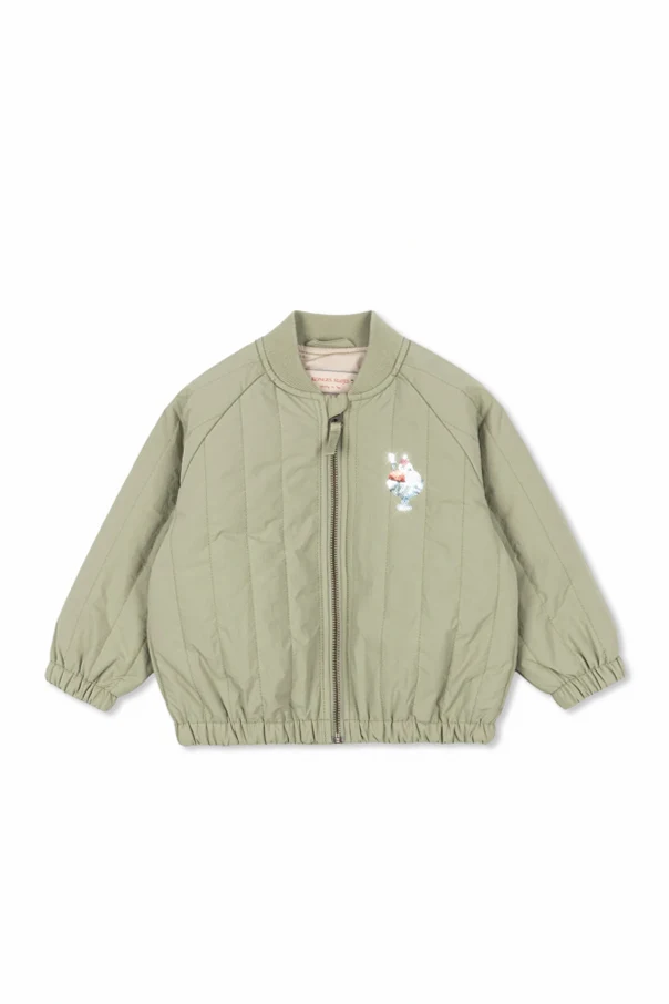GREEN Quilted bomber jacket
