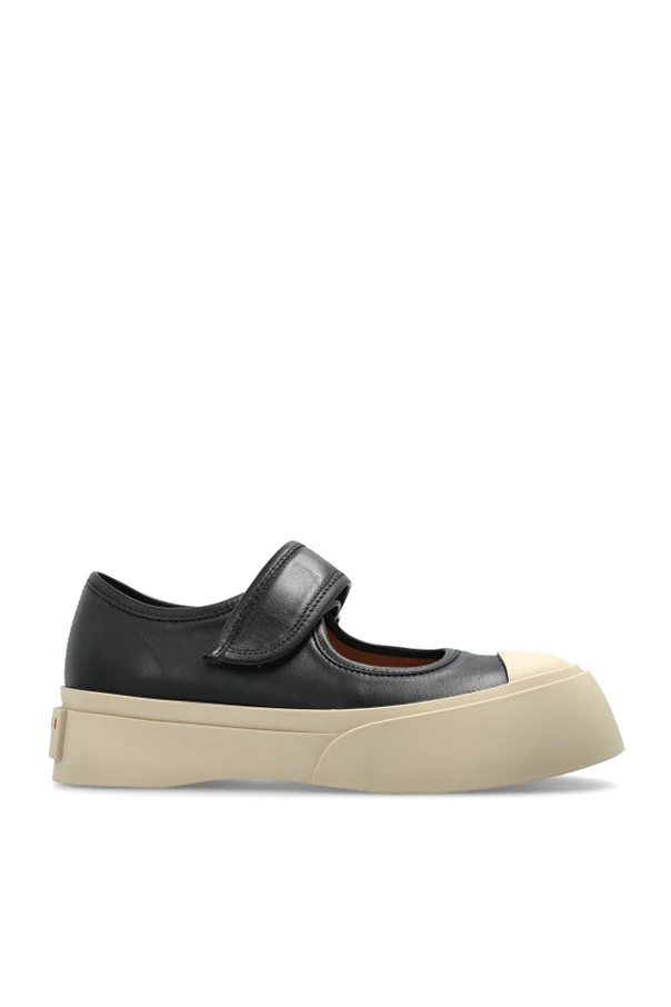 CZARNY Skórzane buty `Mary Jane`