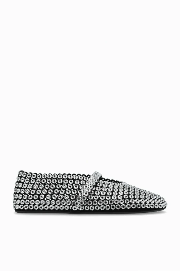 SREBRNY Baleriny `Eyelet`