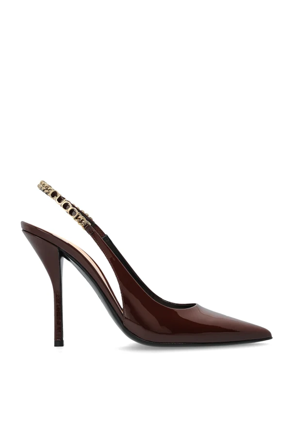 BROWN Patent leather heeled shoes ‘Signoria’