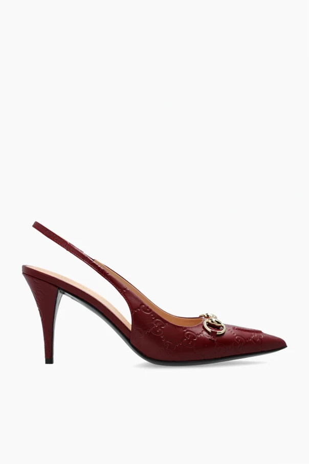 BURGUNDY Leather high-heeled shoes