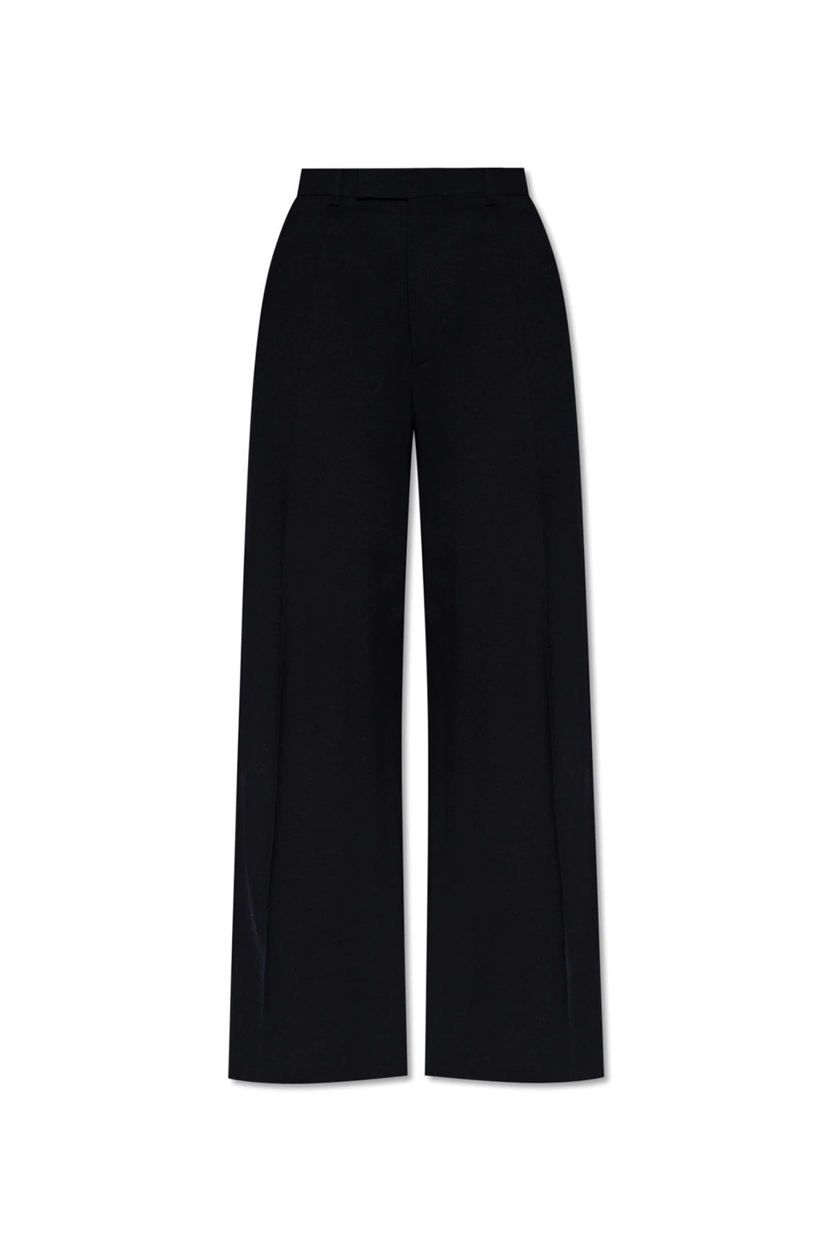 Wool pleat-front trousers