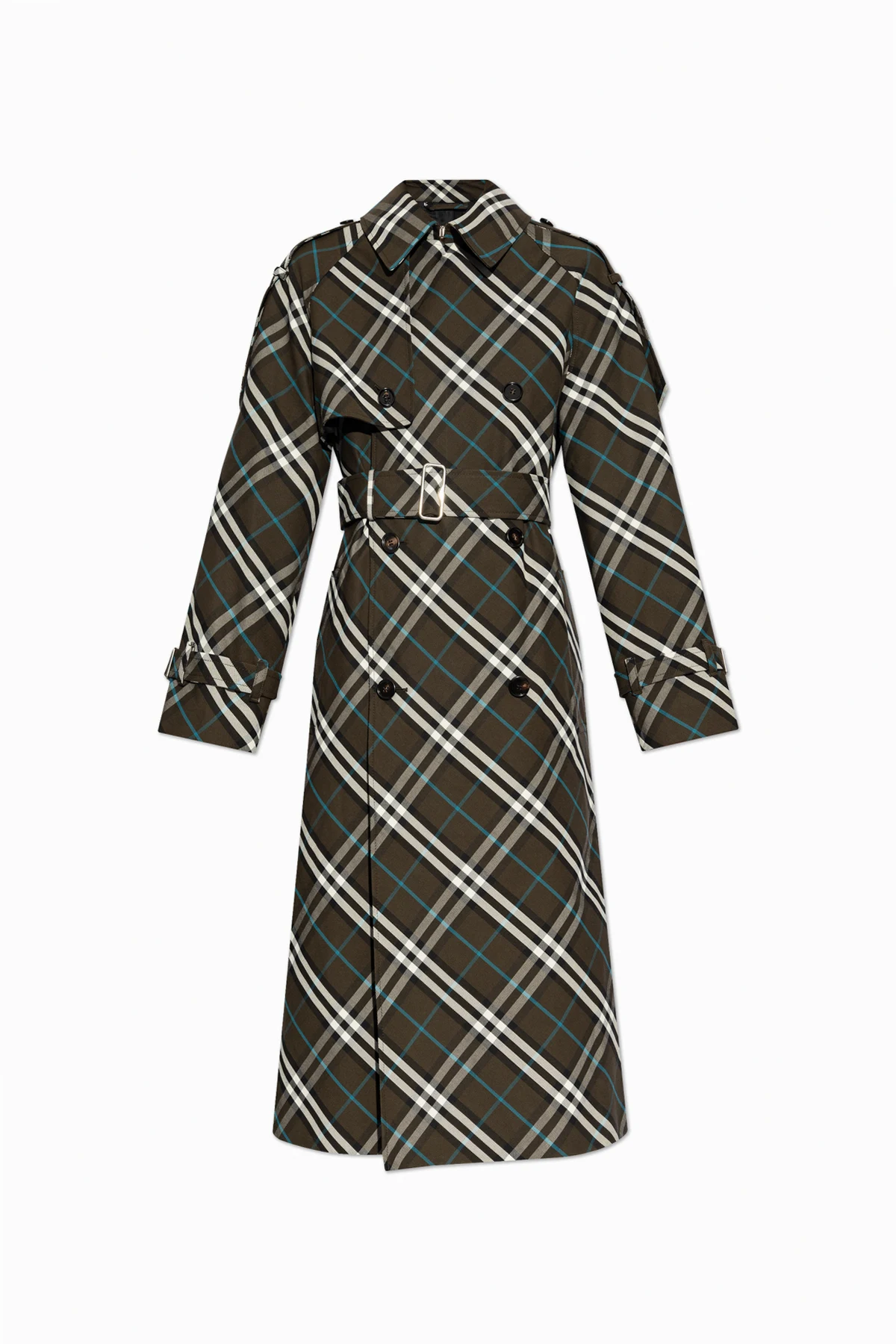 Check Pattern Trench Coat