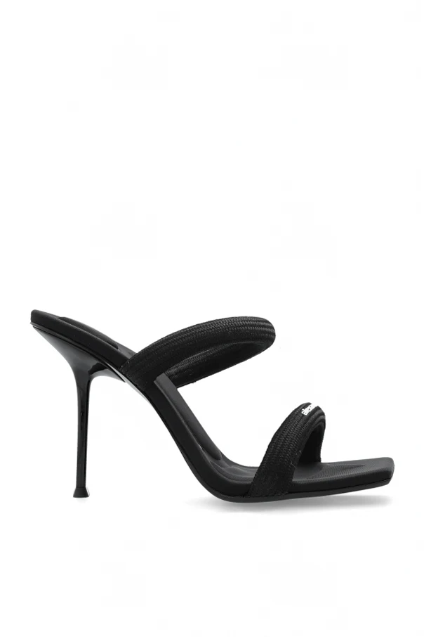 CZARNY Klapki na obcasie `Julie`