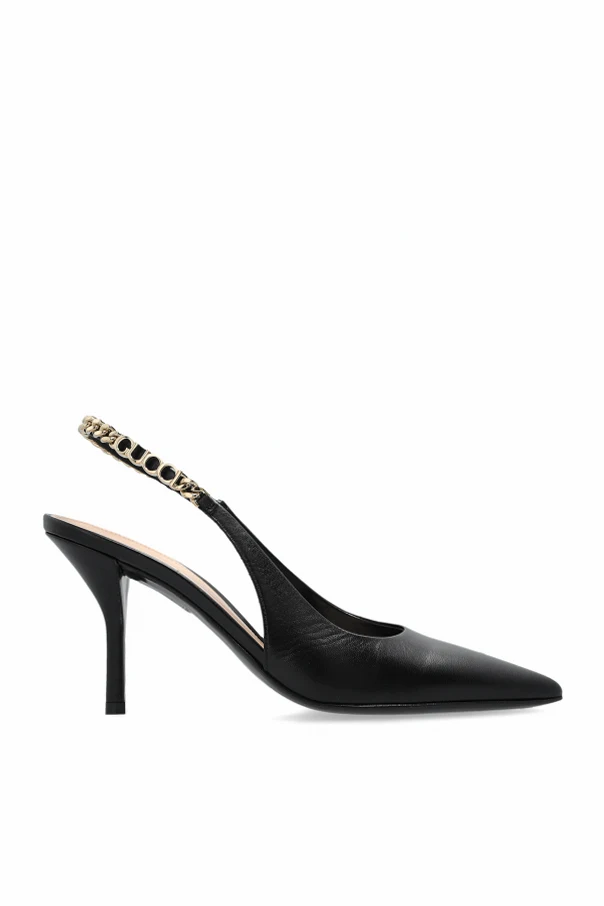 BLACK Leather heeled shoes Signoria