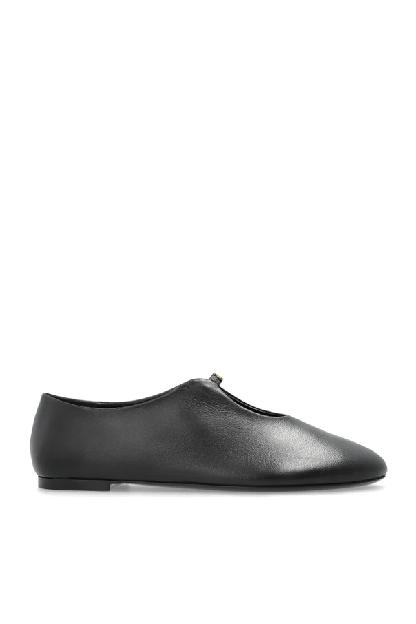 CZARNY Skórzane buty