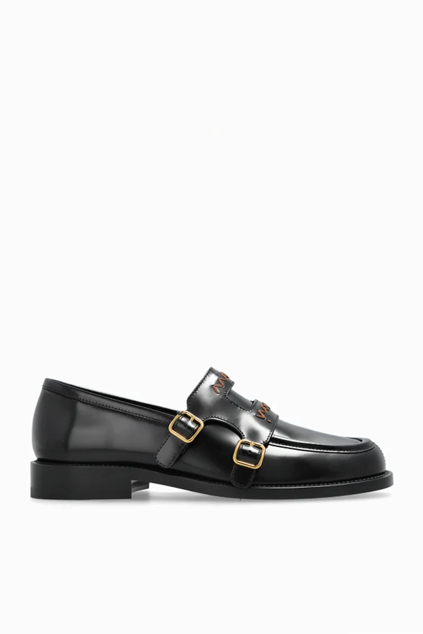 CZARNY Skórzane buty