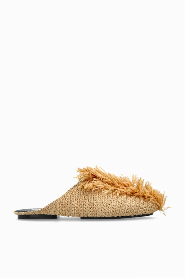BEIGE Pantoletten aus Raffia
