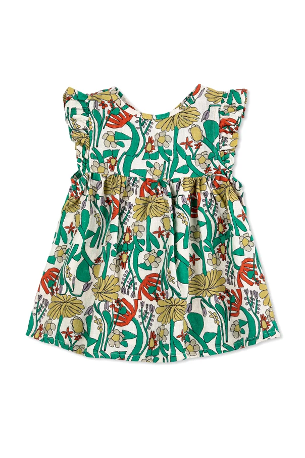 GREEN Floral pattern dress
