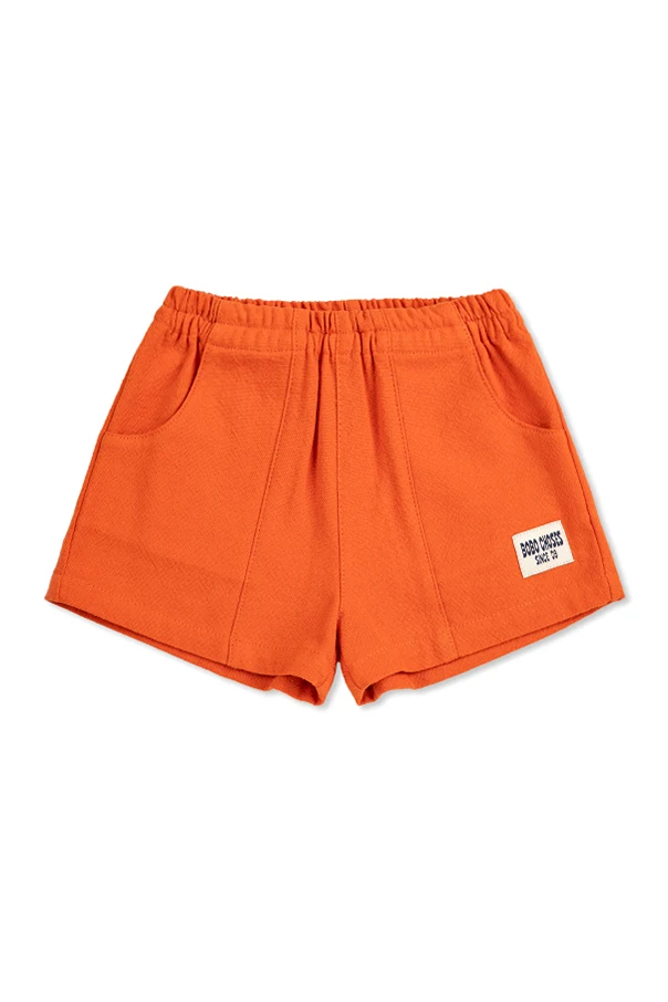 ORANGE Shorts with logo patch