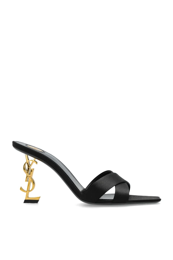 CZARNY Klapki na obcasie `Opyum`