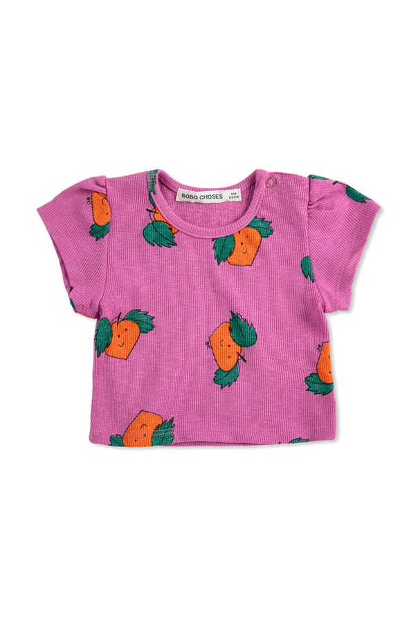 PINK Ribbed t-shirt with print