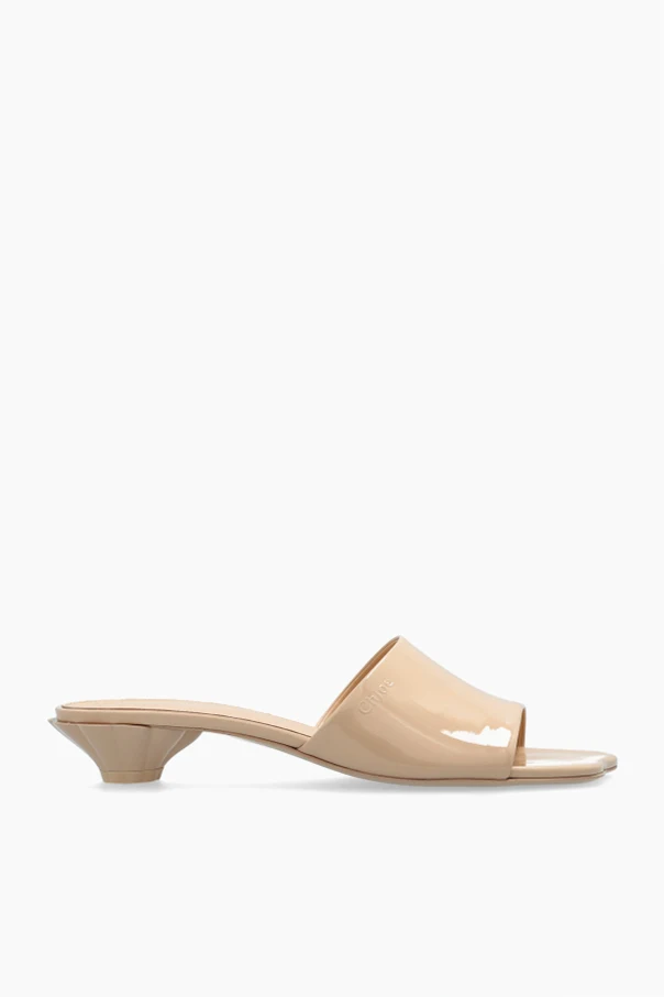 beżowy Klapki na obcasie `Flower`