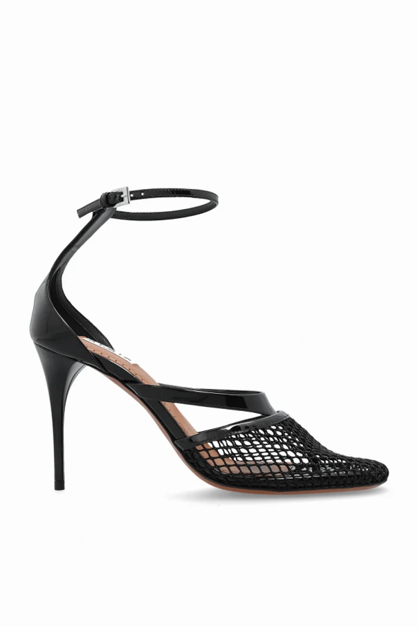 BLACK Heeled sandals Fishnet