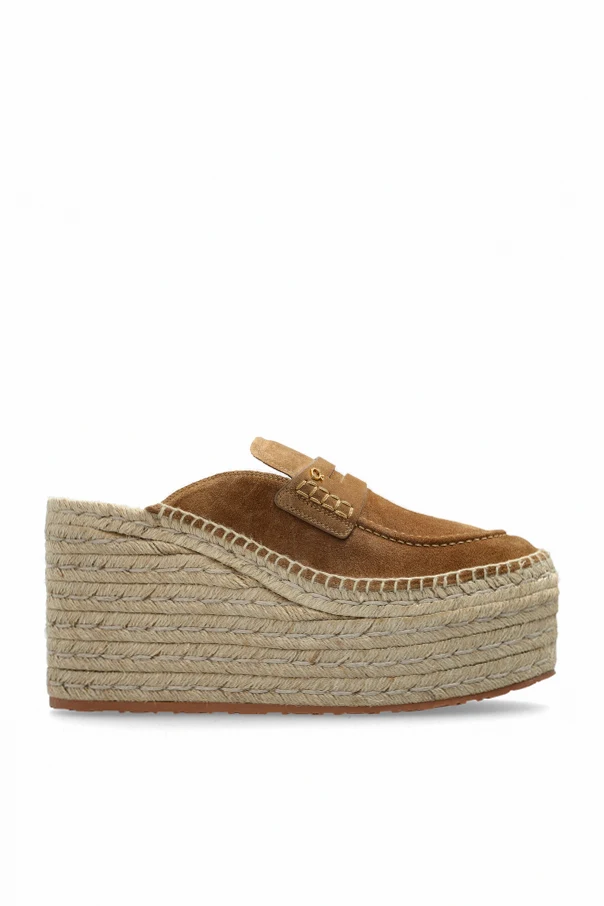 beżowy Klapki na koturnie `Maxilla`