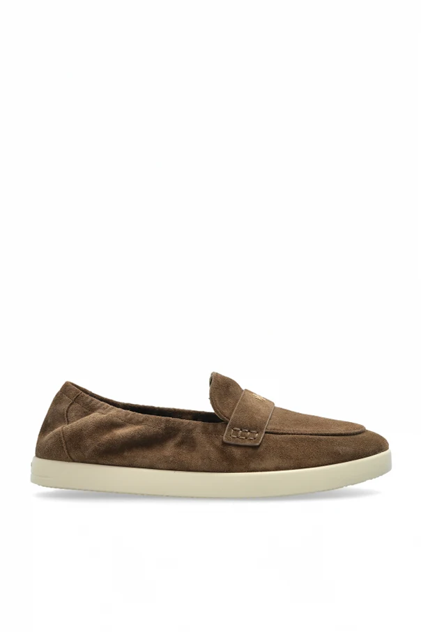 BRĄZOWY Zamszowe buty typu `loafers`