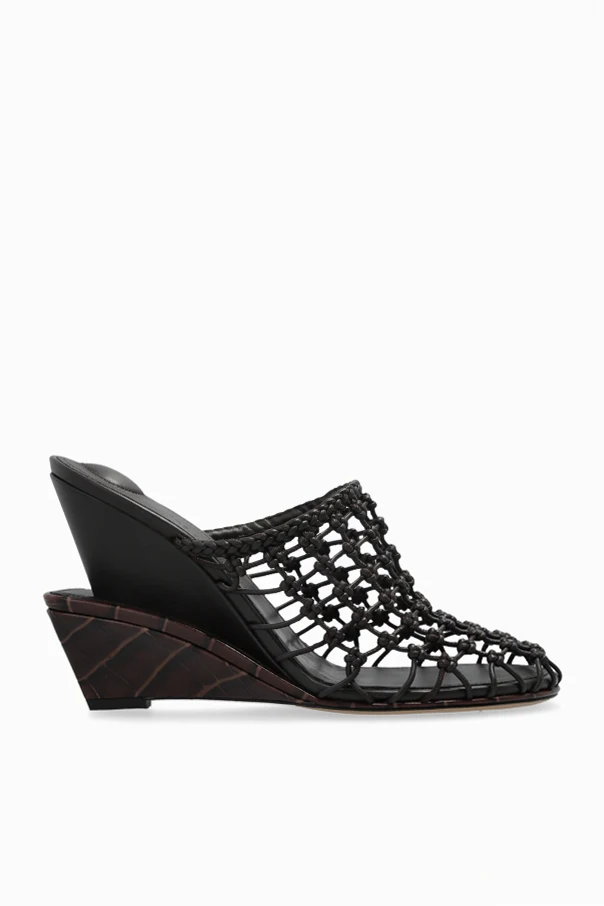 BRĄZOWY Klapki na obcasie `Les Doubles Tresses`