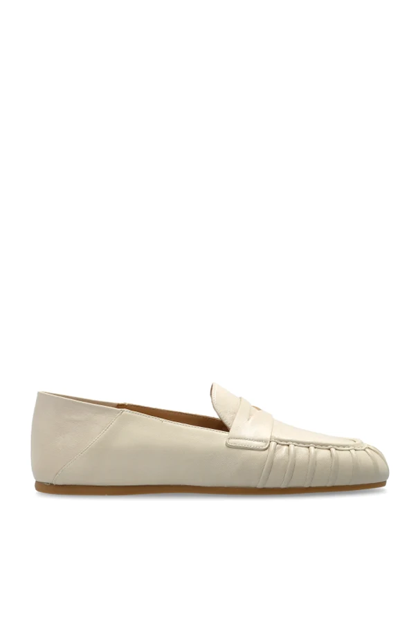 kremowy Skórzane buty typu `loafers`