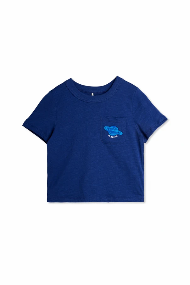 MARINEBLAU T-Shirt mit gesticktem Logo