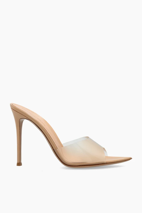 beżowy Klapki na obcasie `Elle`