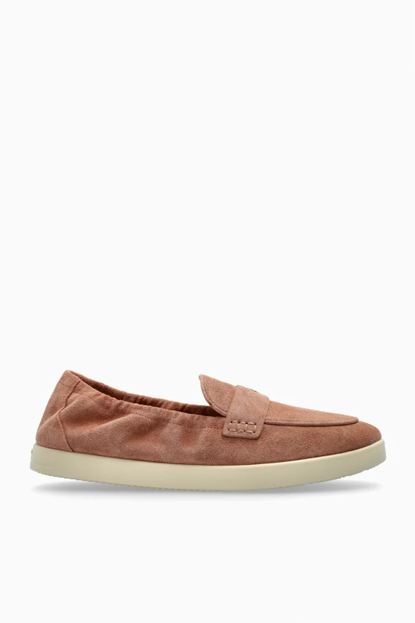 RÓŻOWY Zamszowe buty typu `loafers`