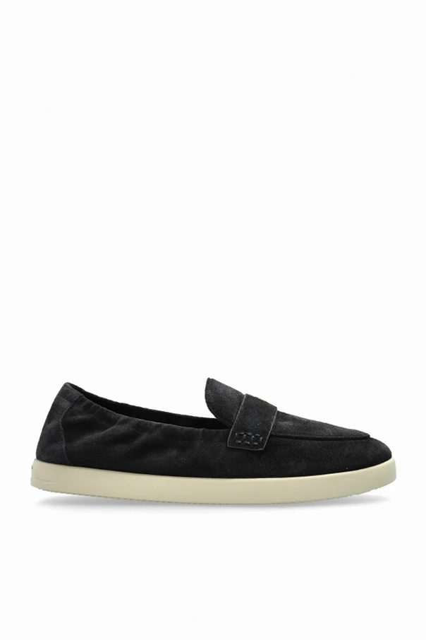 GRANATOWY Zamszowe buty typu `loafers`