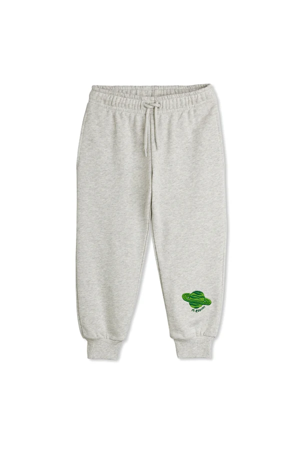 GRAU Sweathose mit aufgesticktem Logo