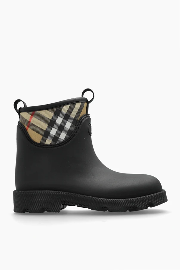 BLACK "Marsh Stamp" wellington boots