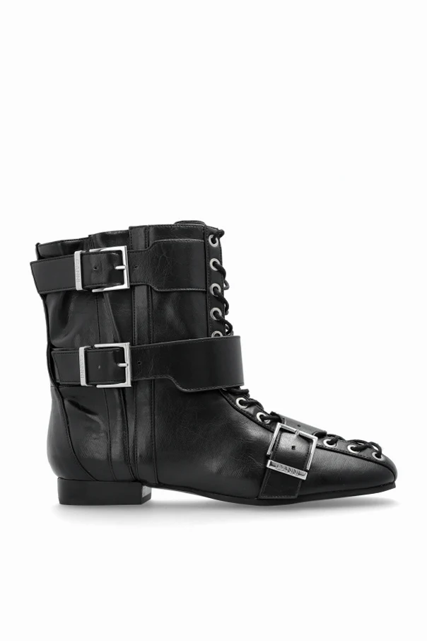 CZARNY Botki z eco skóry