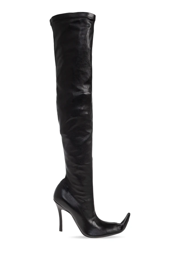 BLACK Heeled boots `Poulaine`