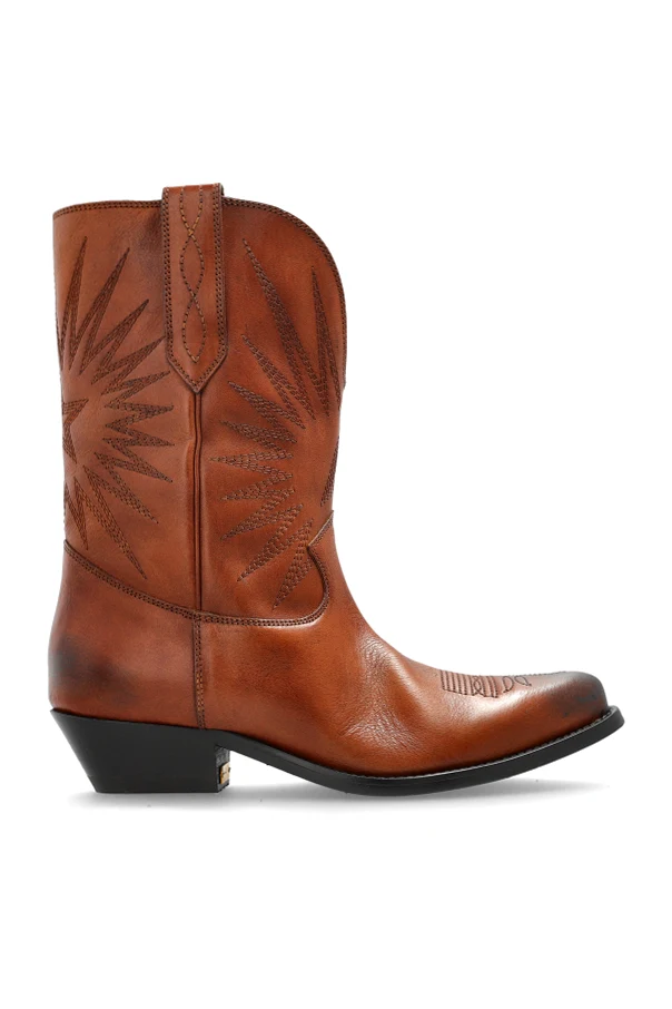 BROWN Heeled ankle boots "WISH STAR LOW WITH EMBROIDERIES"