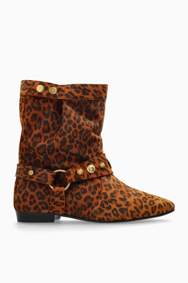 BRĄZOWY Zamszowe botki `Stania`