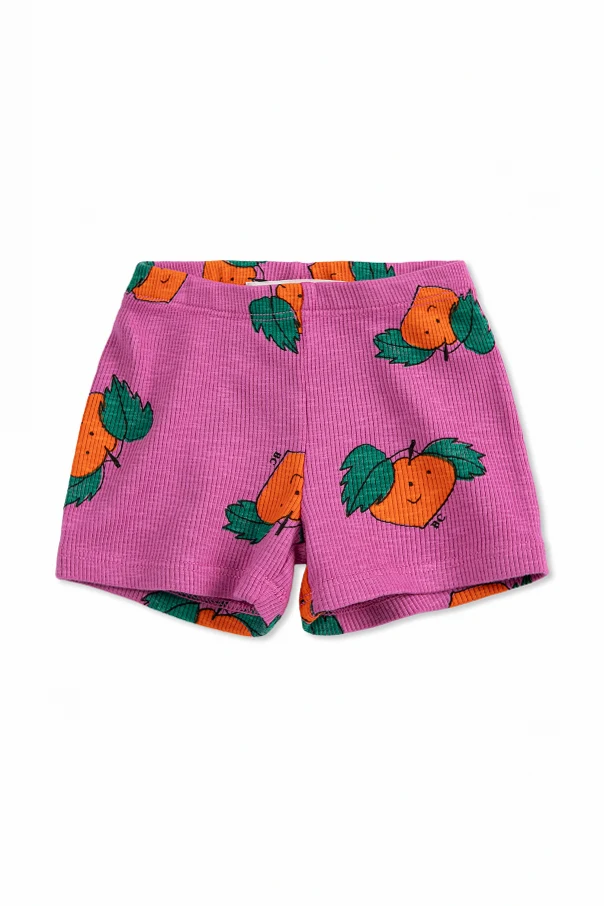 PINK Ribbed short leggings with print