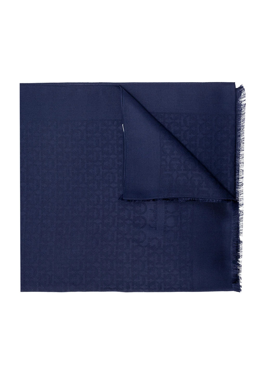 NAVY BLUE ‘Gancini’ motif scarf