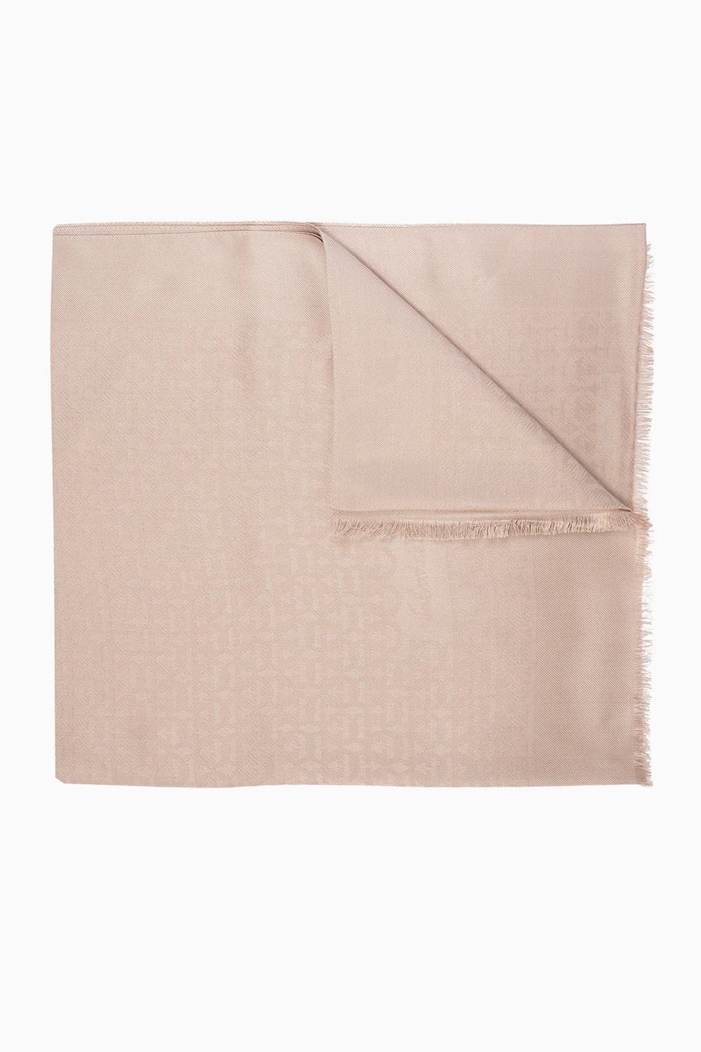 beige Logo-embroidered scarf