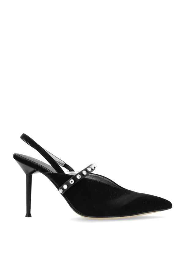 BLACK Heeled shoes with shimmering crystals