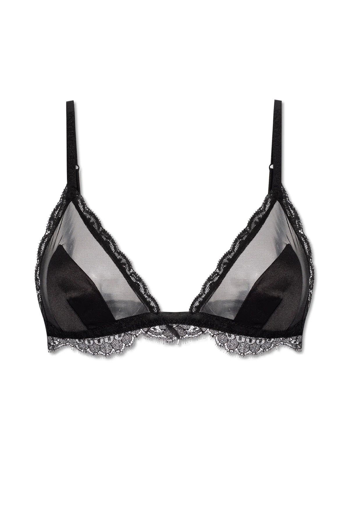 CZARNY Jedwabny biustonosz