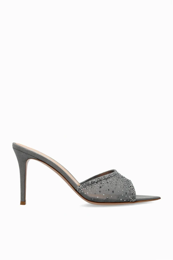 SZARY Klapki na obcasie `Rania`