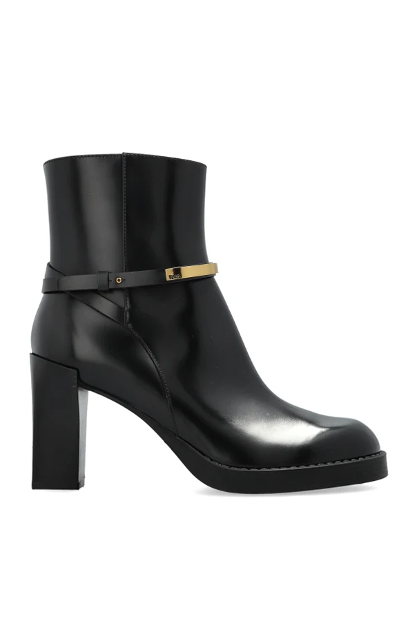 CZARNY Botki na obcasie