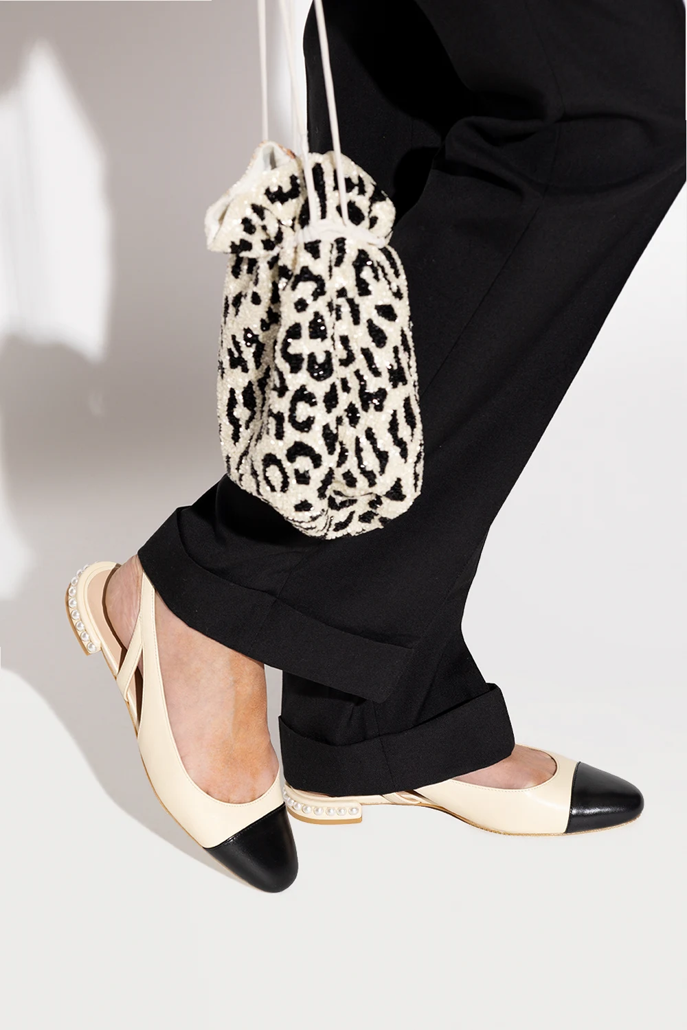 ‘Pearl Slingback’ leather pumps