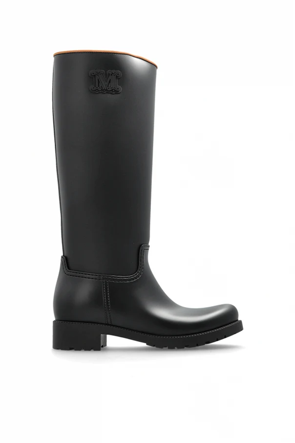 SCHWARZ Stiefel mit Logo